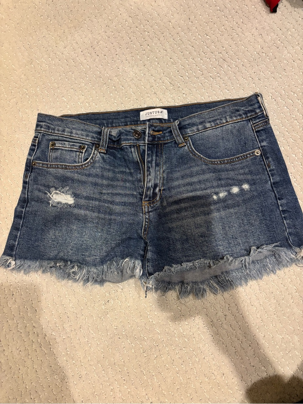 Just USA Blue Distressed Denim Jean Shorts